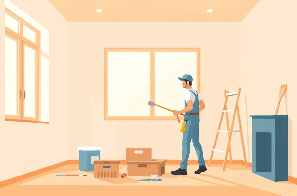 Intérieur rénové après travaux de peinture à Bron